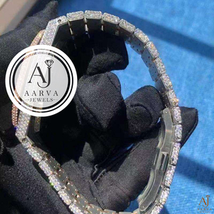 นาฬิกาข้อมือผู้ชาย AARVA Iced Out สีโรสโกลด์ ระบบออโตเมติก ประดับเพชรโมอิสซาไนต์เต็มเรือน หรูหรา สไตล์ฮิปฮอป - Product Image 3