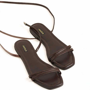 Sandalias Tradicionales para Mujer, Hechas a Mano, con Doble Correa, Antideslizantes, de Soporte y Estabilidad Durante Todo el Día, Color Marrón Oscuro - Product Image 1