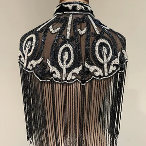 Elegante Capa de Hombro de Nailon con Flecos Bordados a Mano para Mujer, Vestido de Noche, Ropa para Fiesta de Bodas, Marca Ellora - Product Image 1