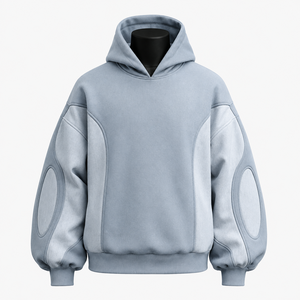 Sweat-shirt à capuche surdimensionné personnalisé avec design de manches à panneaux 3D, streetwear unisexe, sweat-shirt en molleton décontracté, OEM ODM - Product Image 1
