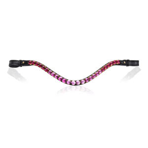 Frontal de cheval personnalisable en cuir avec chaîne de cristaux 6mm 8mm 10mm, rivets et boucle à dégagement rapide - Product Image 1