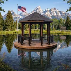 Circular Floating <b>Gazebo</b> Luxury Waterfront Pavilion for Resort Marina Lake and Private Villa Relaxation - Product Image 4
