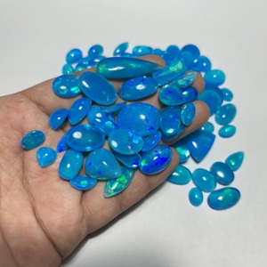 Ópalo Natural Genuino Azul Etíope Welo, Gema en Forma de Pera, Cabujón Suelto con Destellos Multicolor y Brillo Intenso - Product Image 3