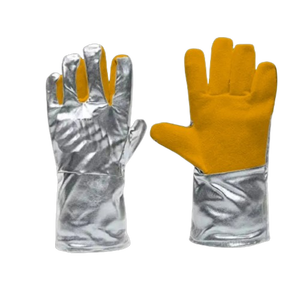 Gants de soudage XL en cuir respirant et durable, aluminisés, haute performance, en Para-Aramide, résistants à la chaleur, avec manchette de sécurité - Product Image 2