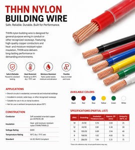 Câble électrique torsadé THHN/THWN, norme américaine, 14 12 10 8 6 AWG, prix avantageux - Product Image 5
