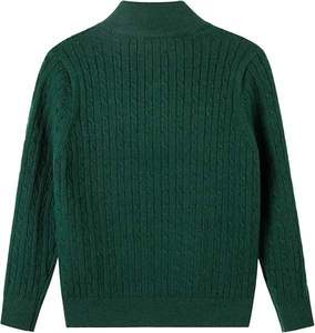 Pull matelassé demi-zip haut de gamme pour homme – Nouvelle collection automne-hiver – Pull tricoté vintage à col boutonné – Tendance épaisse – Haut pull-over à broches - Product Image 4