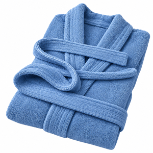 Peignoir en velours éponge avec tissu en coton doux, texture moelleuse, design confortable avec ceinture pour hommes et femmes - Product Image 3