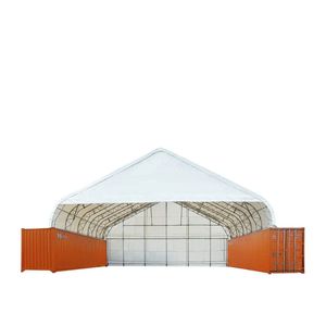TMG DT50 Pro Series - Copertura in PVC Resistente da 32 once, 15,24 m x 12,19 m, Tettoia Container a Doppia Struttura con Parete Finale Chiusa, Garage Prefabbricato per Stoccaggio - Product Image 2