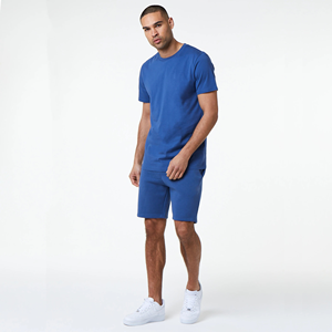 Ensemble court décontracté d'été pour homme, coupe oversize, avec logo personnalisé, respirant, écologique, séchage rapide, coton et polyester, épaules tombantes - Product Image 3