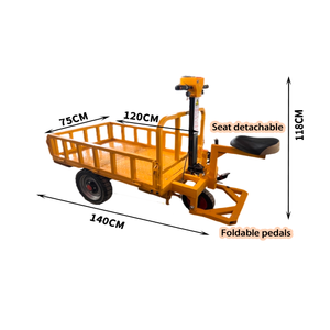 Troli penanganan Motor listrik tugas berat dengan roda besar untuk truk tangan <span class=keywords><strong>Platform</strong></span> kargo angkutan - Product Image 4