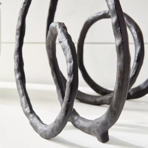 Sculpture Circulaire Faite à la Main, Décoration de Table Abstraite Géométrique, Figurine d'Art Minimaliste pour Salon - Product Image 6