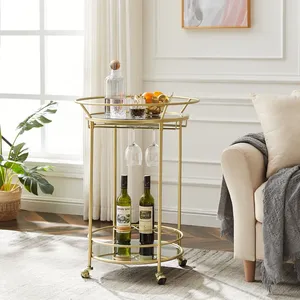 Luxury Handmade Ceramic <b>Serving</b> <b>Trolley</b> Cart Wheels Hotel Restaurant Cafe Home Decor Projects Gold Plated Eco-Friendly Modern - Product Image 5