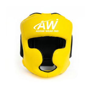 Protège-tête de boxe Askar Wear Ind Yellow PU, protection intégrale du visage, équipement d'entraînement - Product Image 1