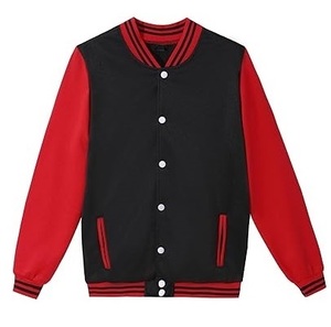 Veste de baseball en molleton surdimensionnée tendance avec logo personnalisé, col roulé, style universitaire pour hommes - Product Image 1