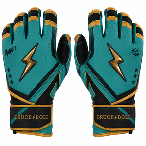 SINEWY Batting <b>Gloves</b> White Teal Blue Leather Flexible Quick-Dry Breathable Durable Wrist Support Right Hand Training Unisex - Product Image 5
