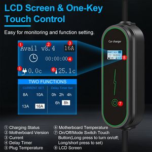 Station de recharge portable pour véhicules électriques de niveau 2, prise NEMA 6-20P avec sac de transport, compatible avec les véhicules électriques hybrides J1772 - Product Image 2