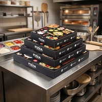Boîte à pizza à 2 compartiments, papier ondulé personnalisé, laminage mat, doublure en éponge, fermeture magnétique pour l'emballage des ailes de pizza