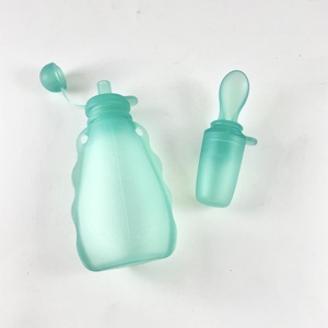 ถุงบีบอาหารเด็กแบบใช้ซ้ำได้ เกรดสำหรับอาหาร ปลอดภัยสำหรับเด็ก พร้อมช้อนป้อนอาหาร ใช้กับไมโครเวฟได้ - Product Image 6