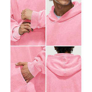 Sudadera con Capucha Personalizada ODM Rosa con Logotipo Frontal, Sudadera de Felpa de Algodón Premium para Hombre y Mujer, Ecológica, Informal, de Invierno, 370g, Resistente al Viento - Product Image 6