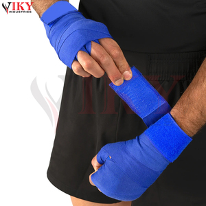 Bandages de soutien pour poignets de fitness et de kickboxing de qualité supérieure avec fermeture Velcro sécurisée, haute élasticité, bleu royal, bandages de boxe - Product Image 2