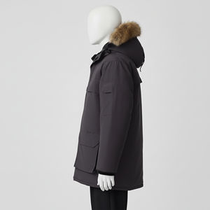 Blouson matelassé imperméable à capuche et col montant, avec logo brodé sur le devant et poches, style streetwear, pour hommes, personnalisable OEM, vente en gros 2026 - Product Image 2