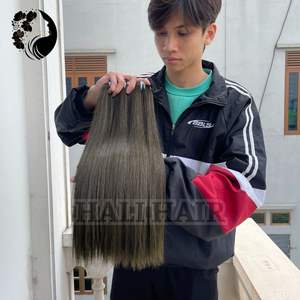 Suministro de cabello Hali, envío rápido, súper alta calidad, extensiones de cabello humano liso Remy vietnamita teñido, doble trama dibujada individual - Product Image 1