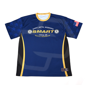 เสื้อเบสบอลคอกลมสีน้ำเงินแบบยูนิเซ็กซ์ แขนสั้น ทรงปกติ ระบายอากาศได้ดี เป็นมิตรต่อสิ่งแวดล้อม ปรับแต่งได้ - Product Image 1