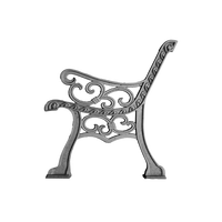 Pied de banc en fonte à feuillage ornemental, panneau latéral de siège de jardin, cadre de mobilier de patio de villa de luxe, garde-corps de parc à motifs en relief