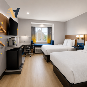 Ensembles de meubles d'hôtel pour voyageurs, mobilier de chambre d'hôtel Microtel fabriqué en usine au Vietnam, conçu pour le confort, la commodité et la durabilité - Product Image 1