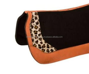 Venta caliente de fieltro de lana de Nueva Zelanda/almohadilla de sillín occidental Vardhman diseño de parche de cuero Premium estampado de leopardo naranja alta moda - Product Image 2