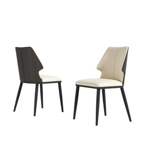 Set di 2 sedie da pranzo moderne grigie e bianche, contemporanee, eleganti e confortevoli per sala da pranzo, cucina, ufficio - Product Image 2