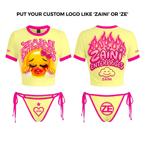 Conjunto de Bikini de 2 Piezas de Cintura Alta para Mujer, 100% Poliéster, Transpirable, Antibacterial, Reversible, con Relleno Extraíble, Logotipo Personalizado - Product Image 1