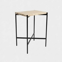 Table basse minimaliste avec plateau en marbre et base en métal, meubles de salon modernes, table d'appoint décorative