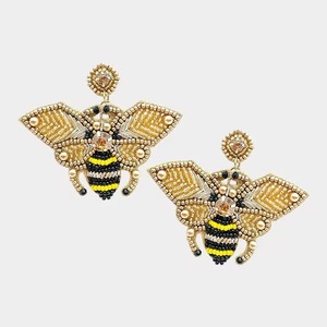 Butterfly New Fashion Hand-woven Rice <b>Beads</b> Flower Tassel <b>Baking</b> Paint Beaded Flower Earrings Women - Product Image 1