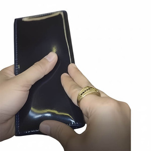 Premium Glossy Black Long Fashion <b>Wallet</b> for Men Women with Multiple <b>Card</b> Slots Open Closure Sleek Patent Leather Cash <b>Holder</b> - Product Image 1