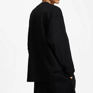 Camiseta de Algodón Lisa de Manga Larga con Cuello Simulado y Estampado Serigrafiado con Efecto Ácido para Hombre, Casual, Impresión Personalizada, Proveedor OEM ODM al por Mayor - Product Image 3