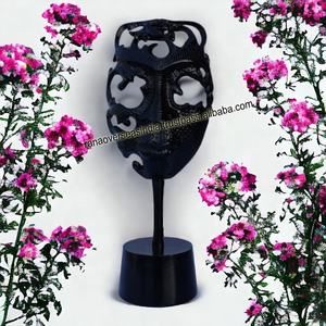 Masque facial traditionnel en gros Statue Masque décoratif en aluminium en métal Sculpture pour restaurant hôtel café et plus - Product Image 3