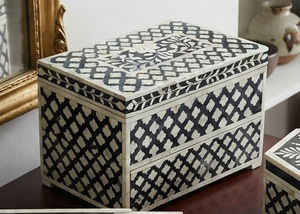 Caja de Joyería de Madera Ecológica Hecha a Mano con Patrón Floral Geométrico, Diseño Moderno, Almacenamiento Multifuncional, Capacidad de 3-6L - Product Image 5