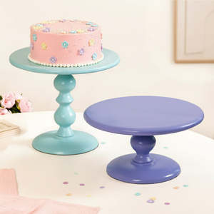 Ensemble de supports à gâteaux carrés bleus et violets en bois écologique faits à la main, présentoir à desserts, lavage à la main uniquement - Product Image 4