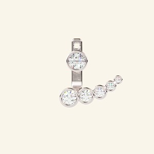 14K Gold Lab Grown Diamond Ear Jacket Stud Earring Set Adjustable Minimalist <b>Wedding</b> Elegant Jewelry for Women <b>Gift</b> - Product Image 2