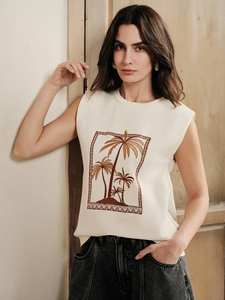 Elegant Beaded <b>Tops</b> With Sleeveless Design And Fancy Custom Design Seed Beads Embroidery Blouse <b>Tops</b> With Party - Product Image 2