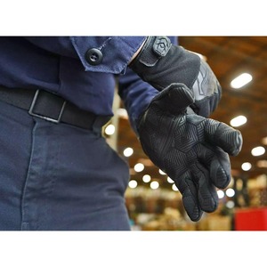 All Sizes Solid Color Non-Slip Unisex Winter Leather Full Finger Touchscreen <b>Driving</b> <b>Gloves</b> Palm Protection Hook Loop Racing - Product Image 3