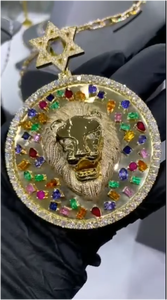 Colgante de León de Plata de Ley 925 con Moissanita para Hombre, Joyería Fina Hip Hop Iced Out, Joyería para Raperos - Product Image 2