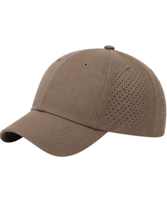 Casquette de baseball sportive respirante marron kaki avec sangle réglable, légère, séchage rapide, pour course en extérieur, gym, usage décontracté, qualité supérieure - Product Image 1