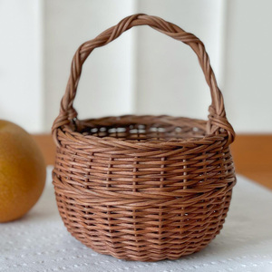 <b>Empty</b> <b>gift</b> <b>baskets</b> rattan organizer <b>basket</b> rustic vibe natural fiber container for flower & <b>gift</b> - Product Image 1