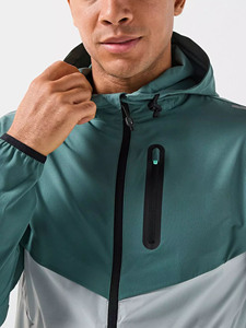 Chaqueta cortavientos ligera con capucha para hombre, de secado rápido, deportiva, para correr, impermeable, con cremallera, para actividades al aire libre, para el gimnasio. - Product Image 4