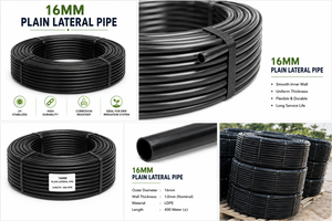 Système d'irrigation goutte à goutte premium noir 16 mm en LDPE pour tuyaux latéraux, idéal pour l'agriculture et les terres agricoles - Product Image 5