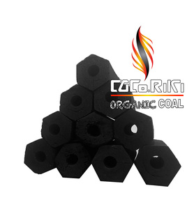 ถ่านกะลามะพร้าวดำ CocoRiki สำหรับบาร์บีคิวและฮุคก้า เป็นมิตรต่อสิ่งแวดล้อม รูปทรงดอกไม้และหกเหลี่ยม ให้ความร้อน 7000-8000 กิโลแคลอรี/กก. - Product Image 3