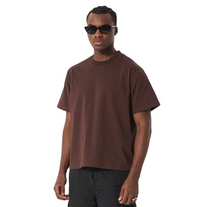 2025 camiseta recortada Super Boxy Loose Fit para hombre de alta calidad 78% algodón 22% poliéster 280 GSM tejido de peso pesado estampado único - Product Image 4