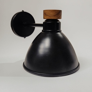 Industrial black wall lamp Nordic metal wall <b>sconce</b> vintage bedside wall <b>light</b> modern loft wall fixture wooden accent wall lamp - Product Image 3